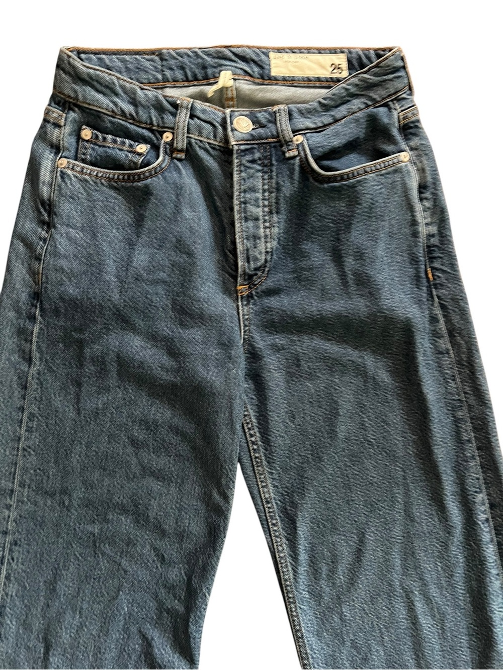 rag & bone Featherweight Logan Low Rise Wide Leg Jeans 25 Lily Ultralight Denim - Picture 10 of 13